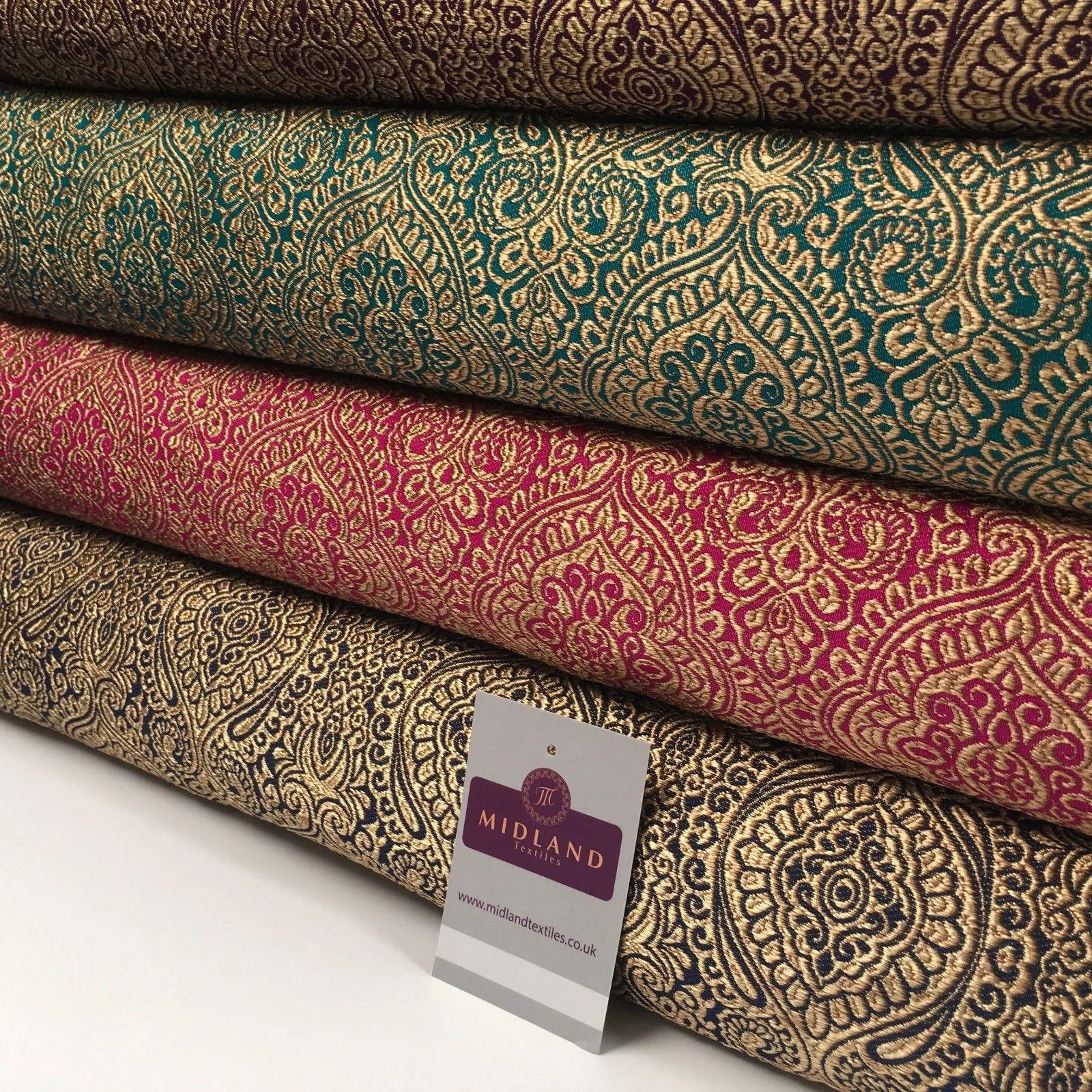Gold Ornamental Lurex Indian Banarsi Brocade Fabric 52" Wide MA874 Mtex