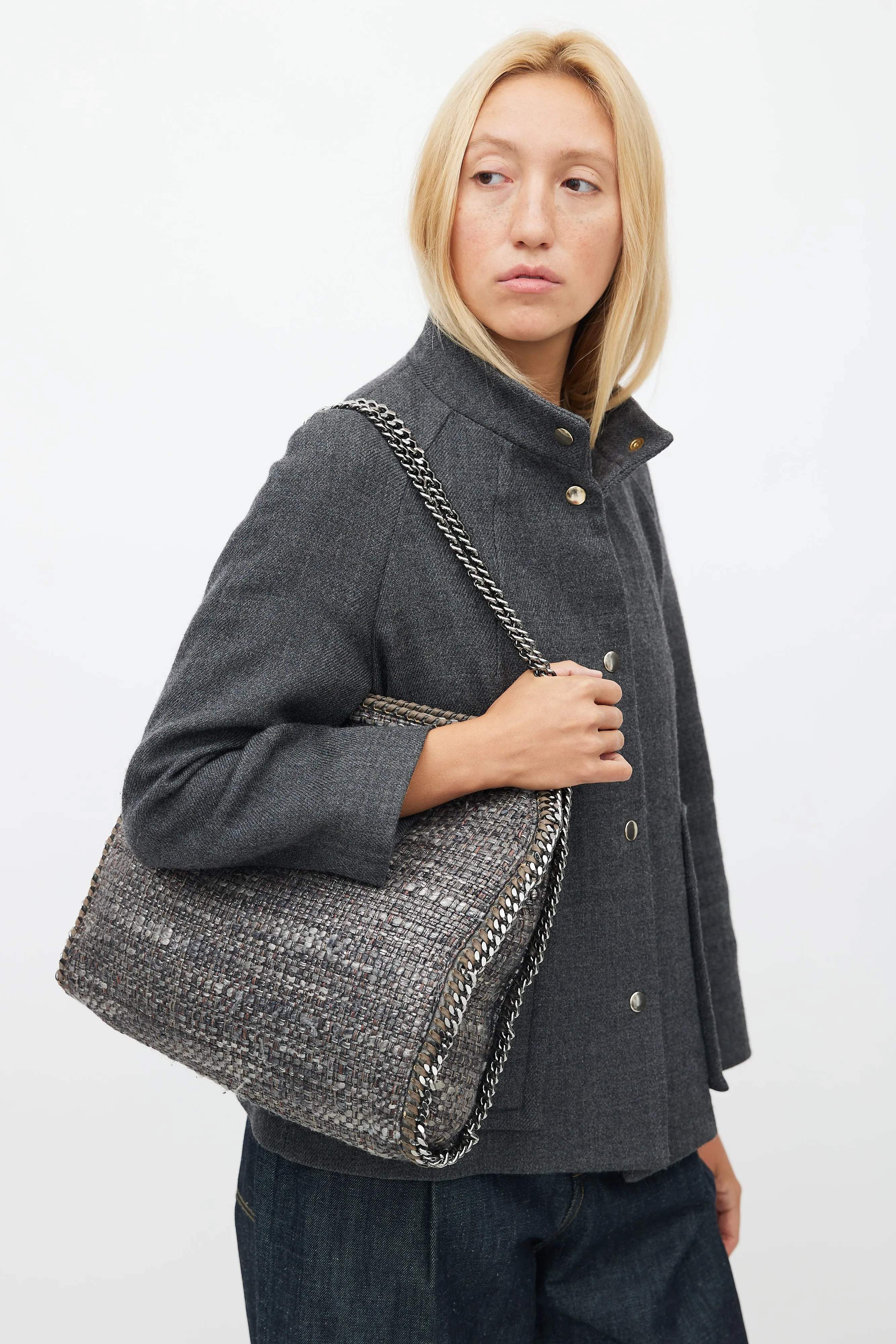Grey Tweed Falabella Bag
