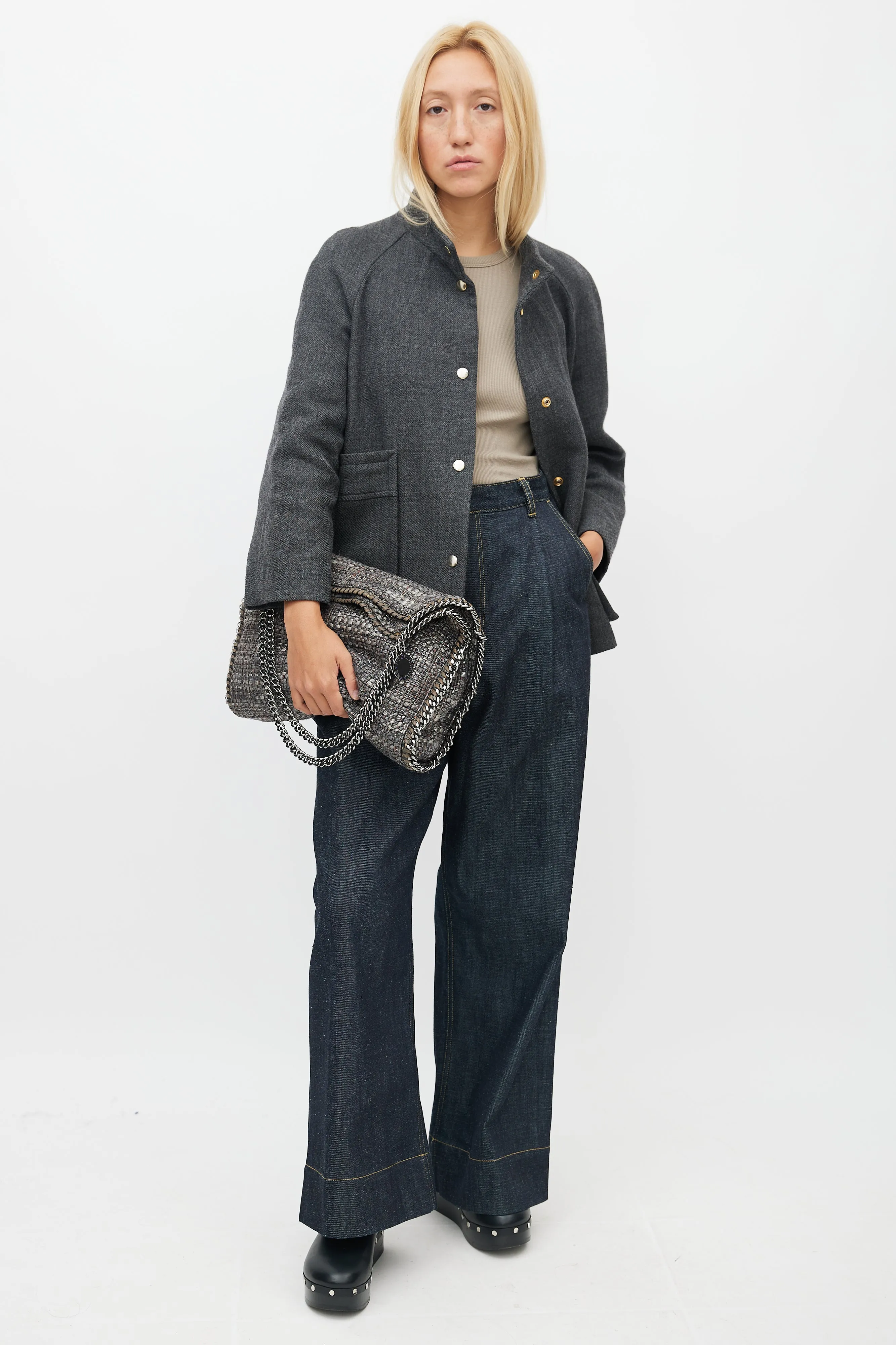 Grey Tweed Falabella Bag