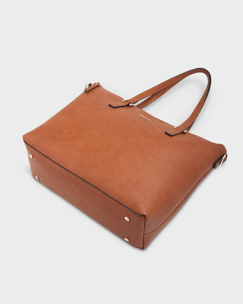 Inga Large Zip Top Tote Bag   Stripe Bag Strap