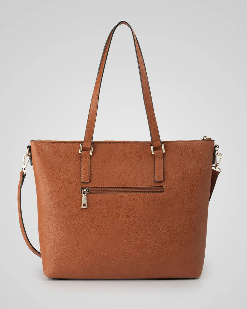 Inga Large Zip Top Tote Bag   Stripe Bag Strap