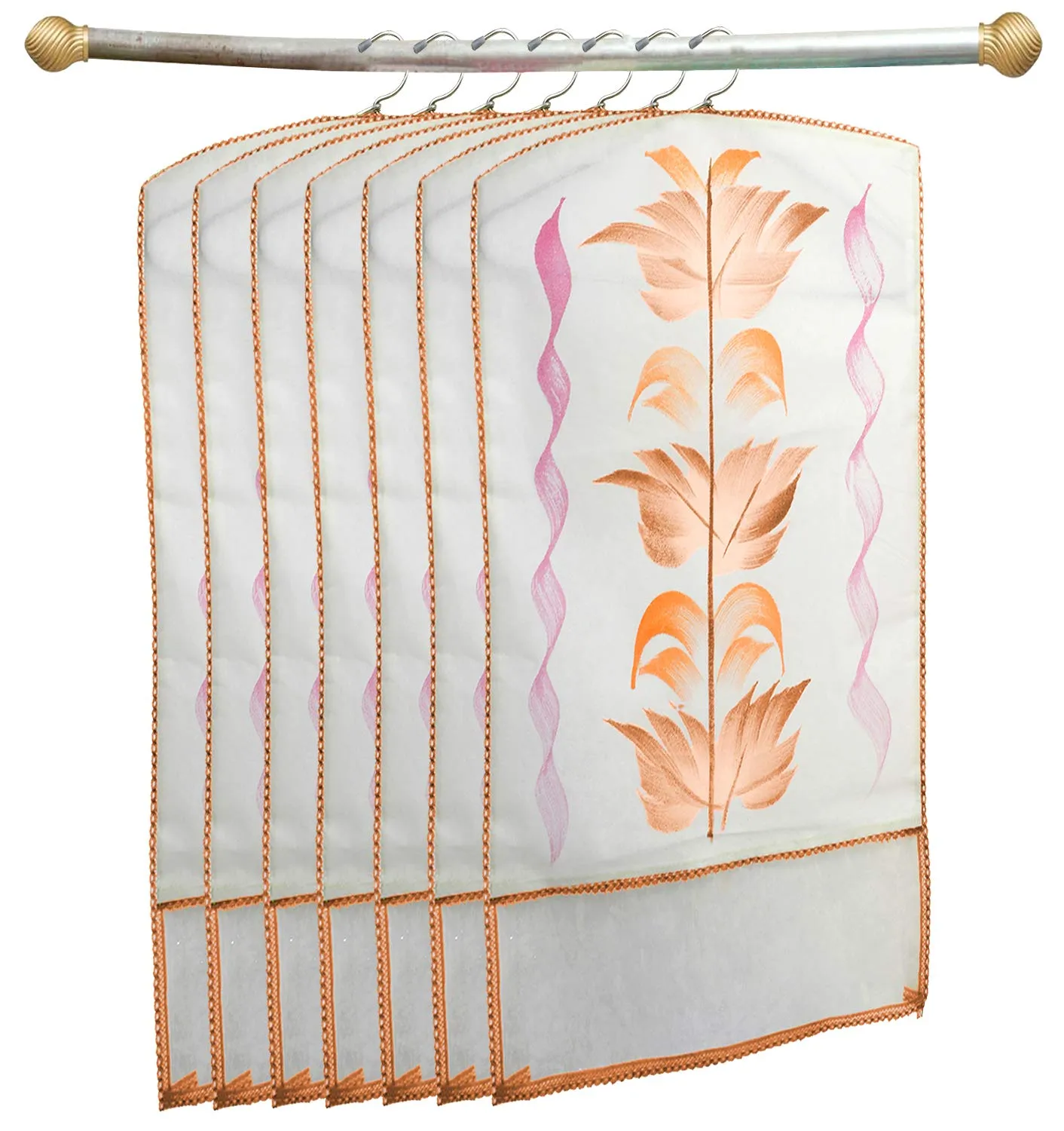 Kuber Industries Hanging Saree Covers With Zip|Wardrobe Organiser|Saree cover Set of 24 (Brown)