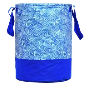 Kuber Industries Laheriya Printed Waterproof Canvas Laundry Bag|Toy Storage|Laundry Basket Organizer 45 L (Blue) CTKTC034625
