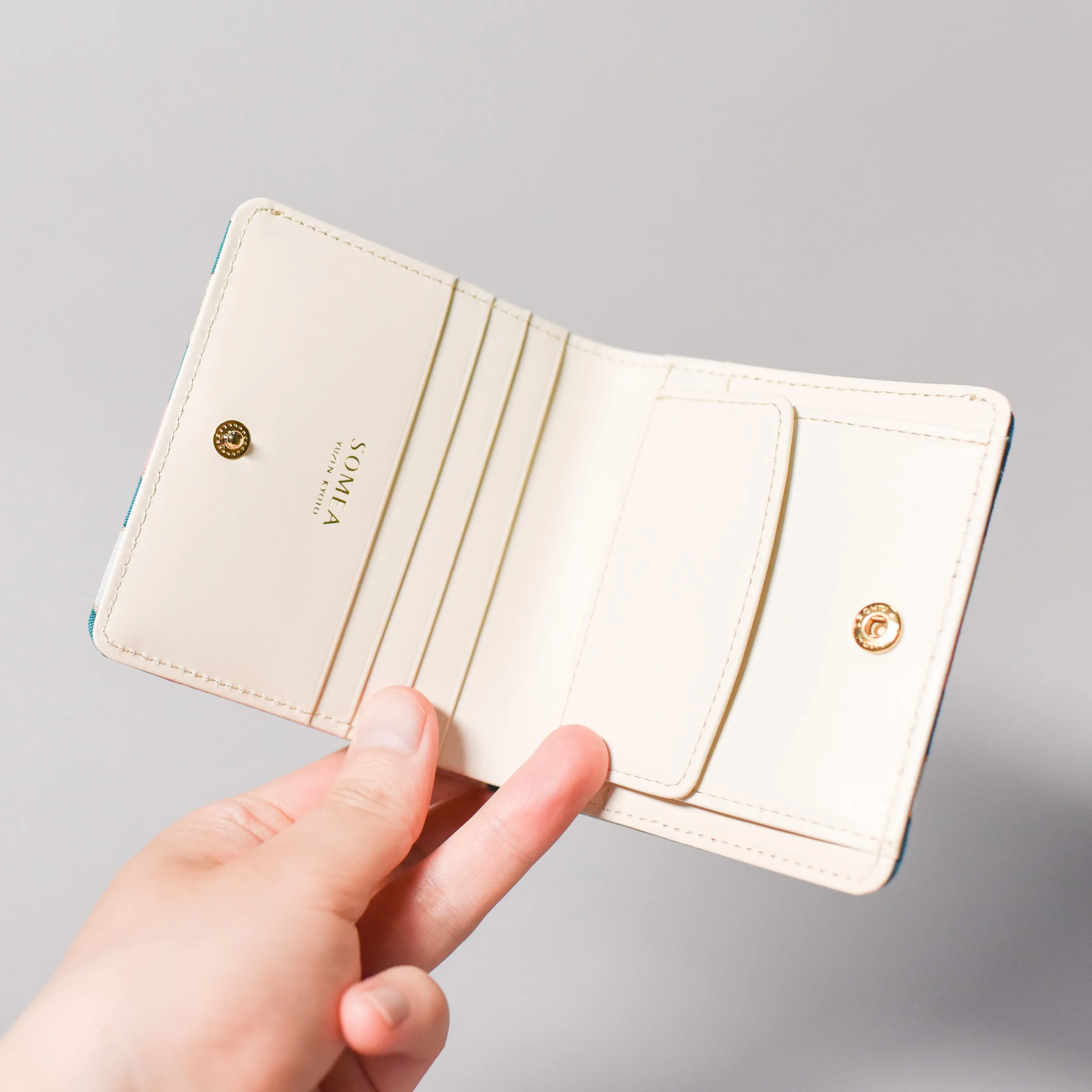 Kyo-Yuzen Leather Fold Wallet - 001