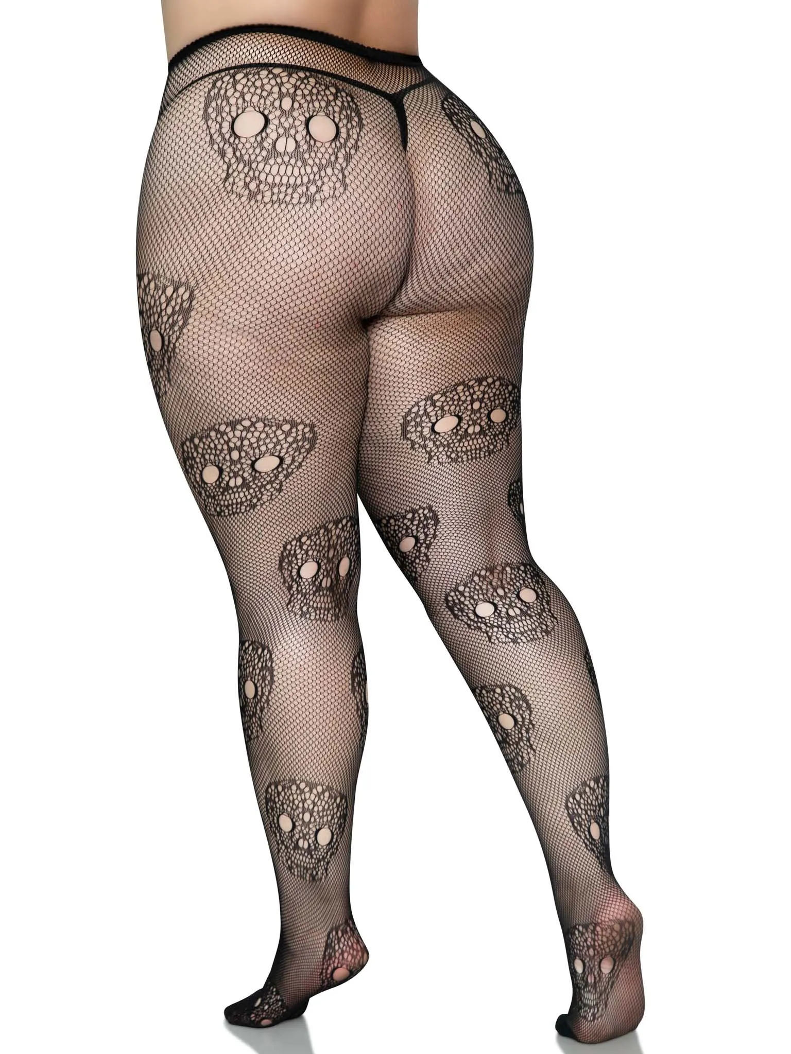 Lace Skulls Fishnet Tights