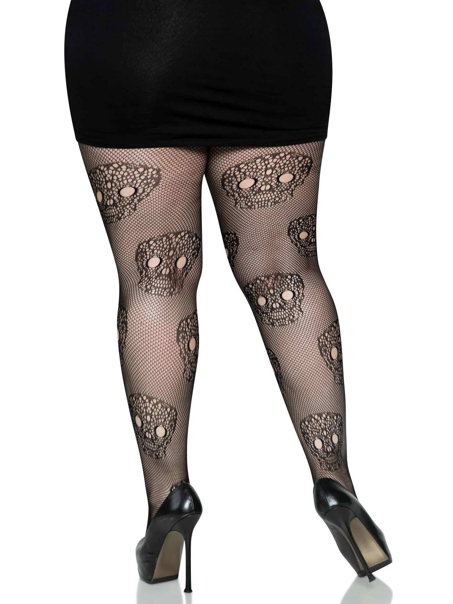 Lace Skulls Fishnet Tights