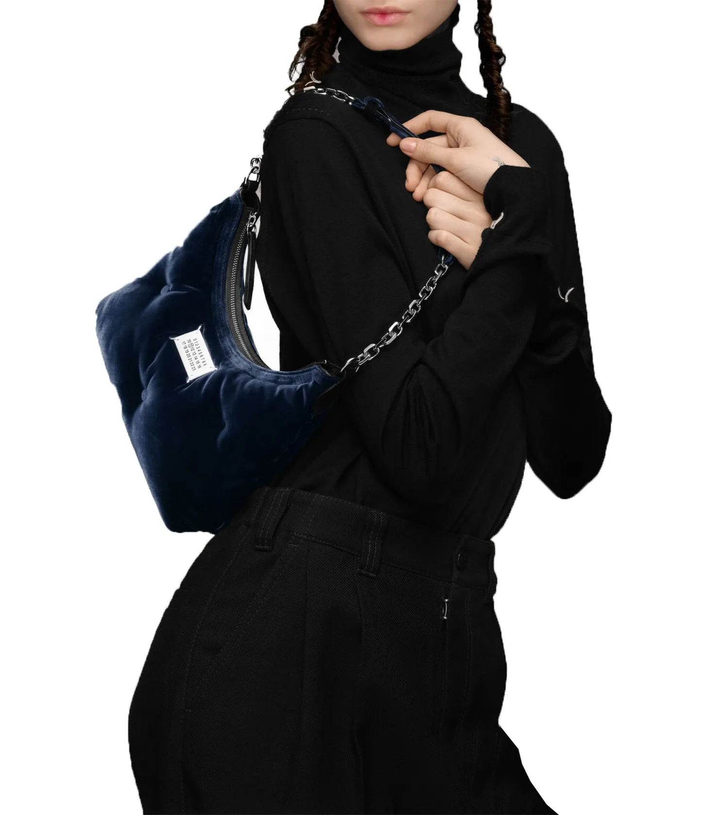 MAISON MARGIELA Dark Blue Glam Slam Hobo Small Bag