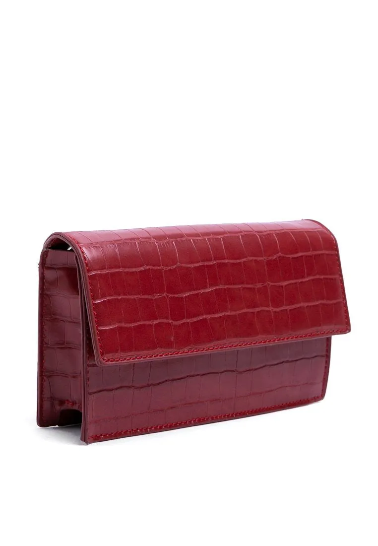 Maroon Chain Sling Bag