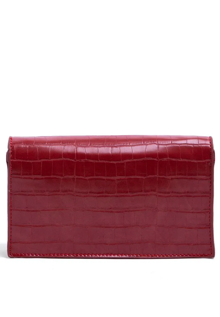 Maroon Chain Sling Bag