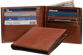 Medium Brown Premium Leather 8 Card Slot Bifold Wallet