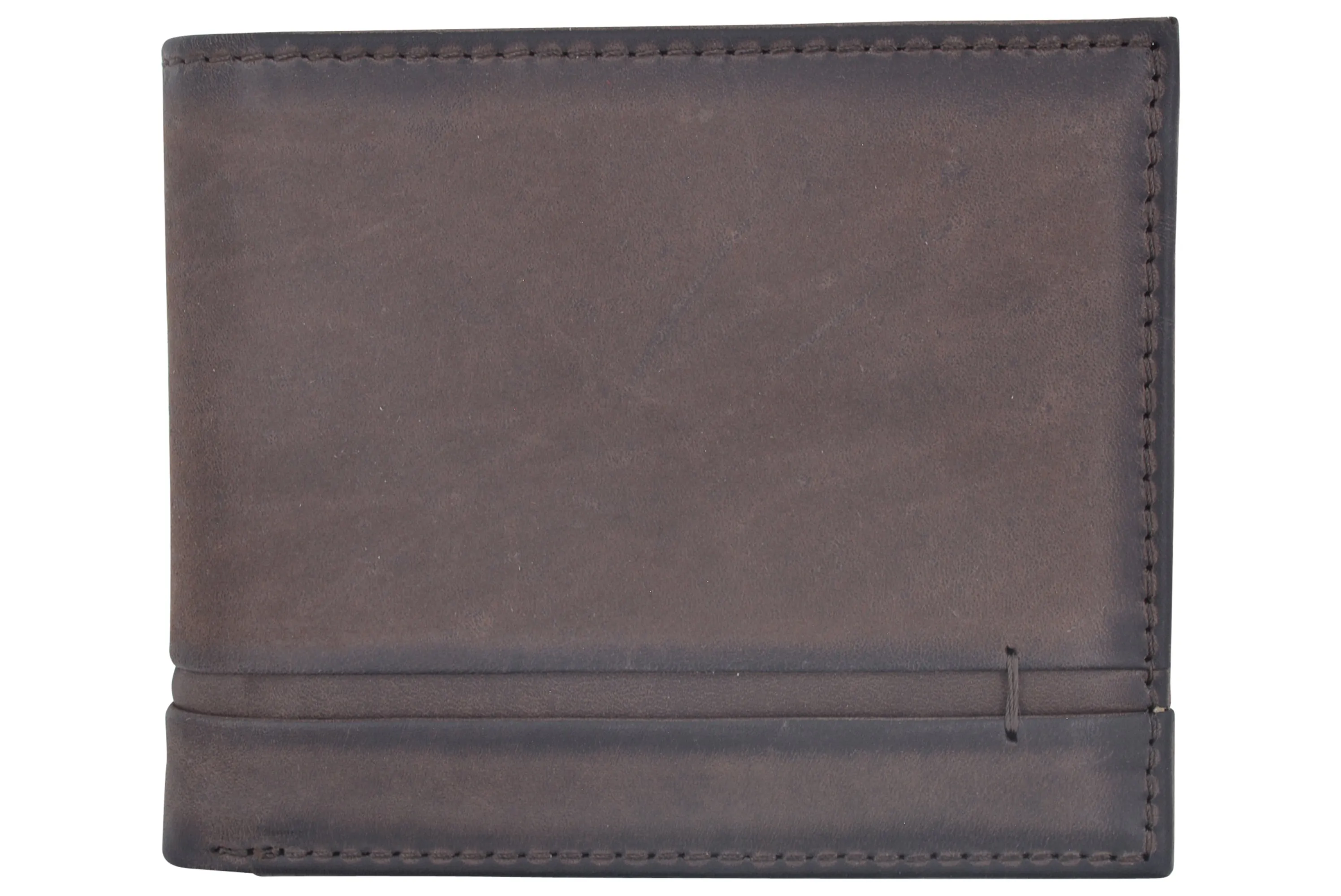 Men's Leather Wallet RFID Blocking Slim Bifold with 9 Credit Card Pockets & ID Window