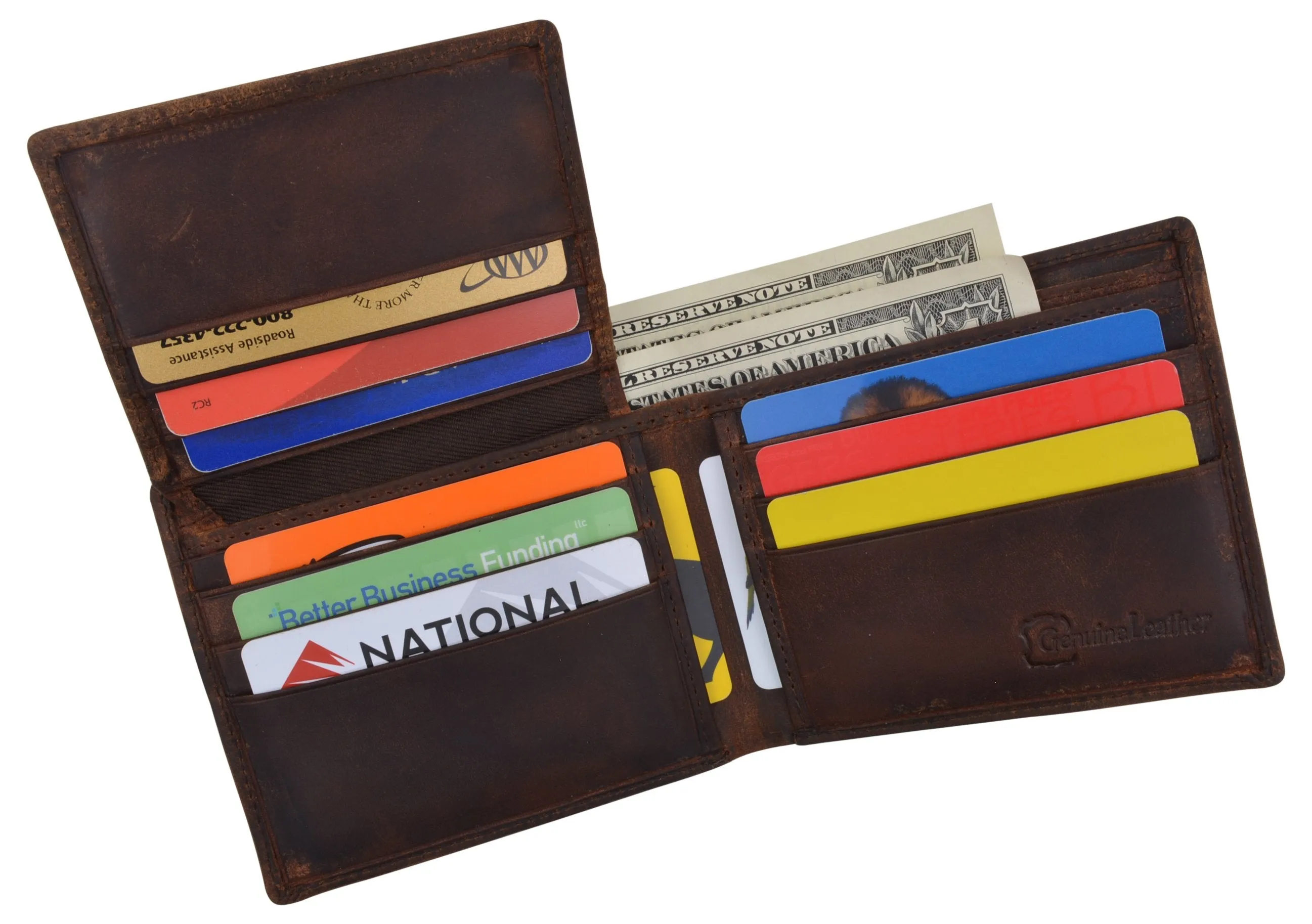 Mens Orlando Printed Logo RFID Cowhide Leather Mens RFID Wallet /53HTC Orlando2