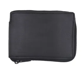 Men's Premium Leather Zip Around W/Outside ID Bifold Wallet P1574