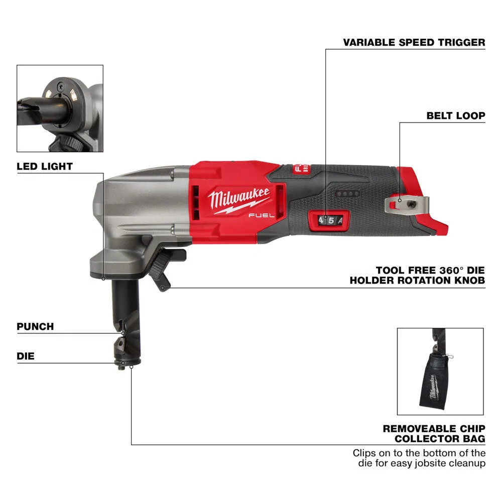 Milwuakee 2476-20 M12 FUEL Lithium-Ion Cordless 16 Gauge Variable Speed Nibbler (Tool Only)
