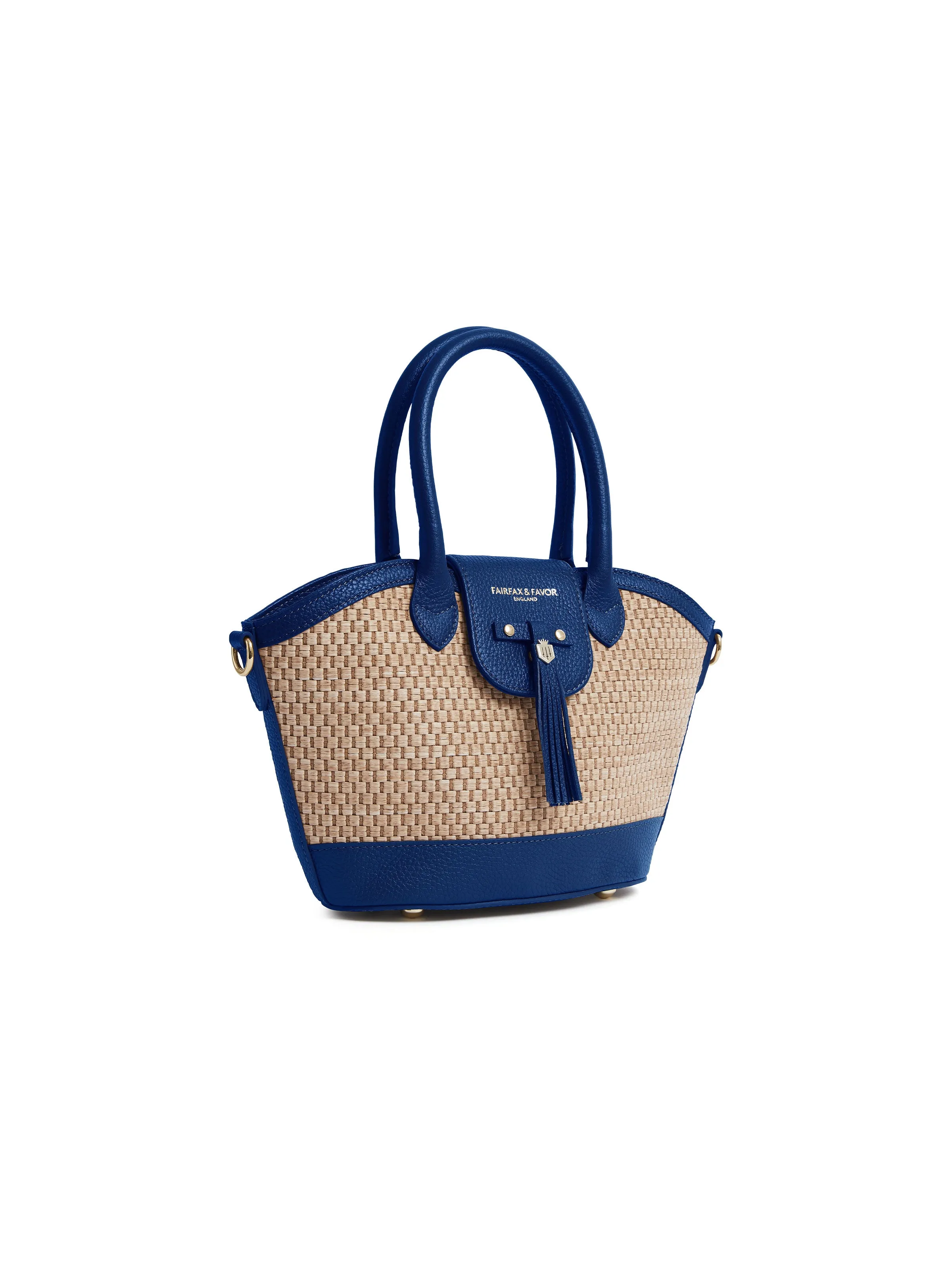 Mini Windsor Basket Bag - Porto Blue Leather