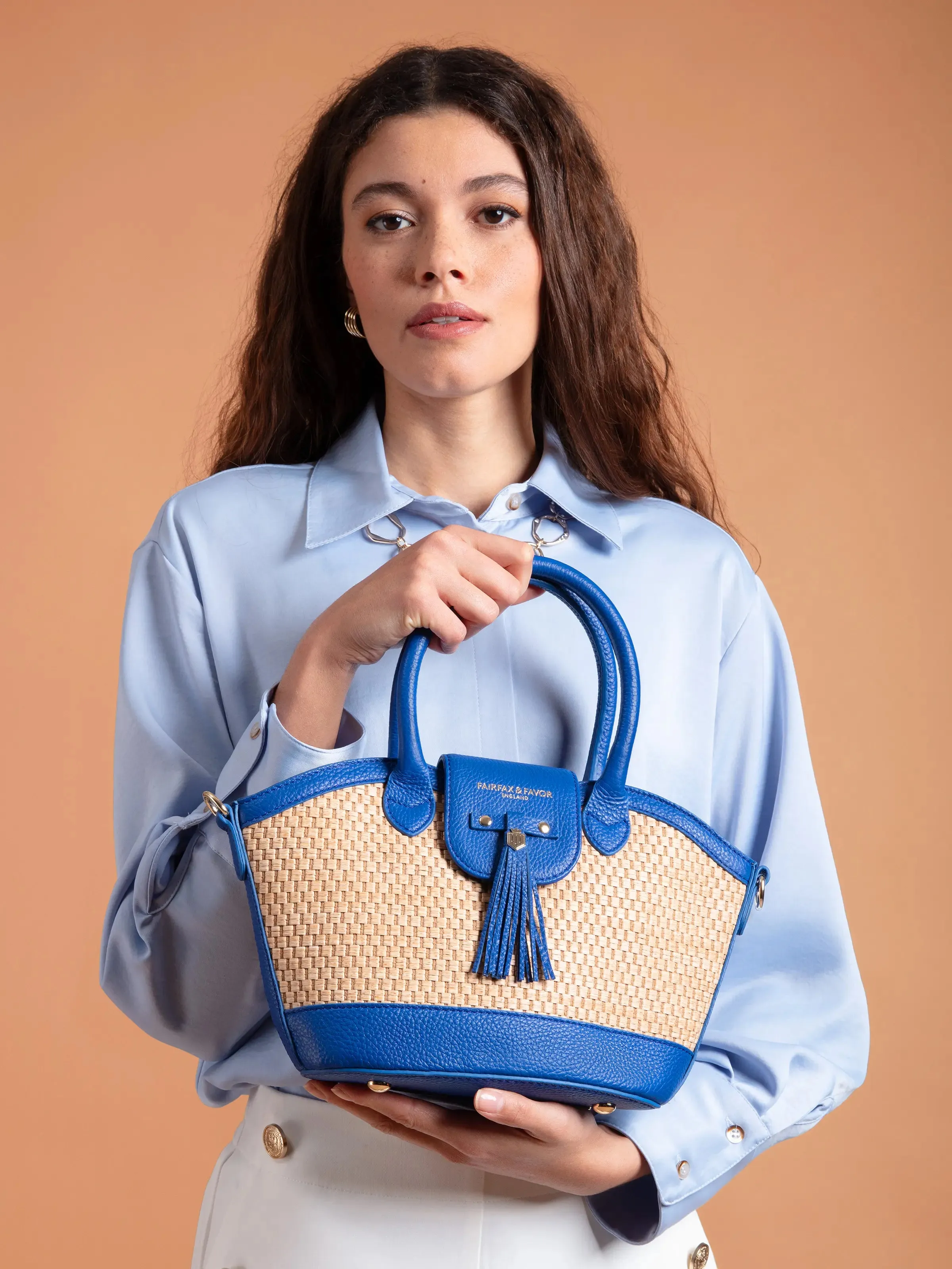 Mini Windsor Basket Bag - Porto Blue Leather