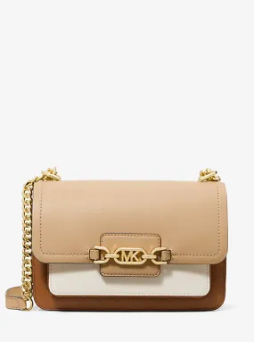 MK Heather Large Color-Block Leather Shoulder Bag - Brown - Michael Kors