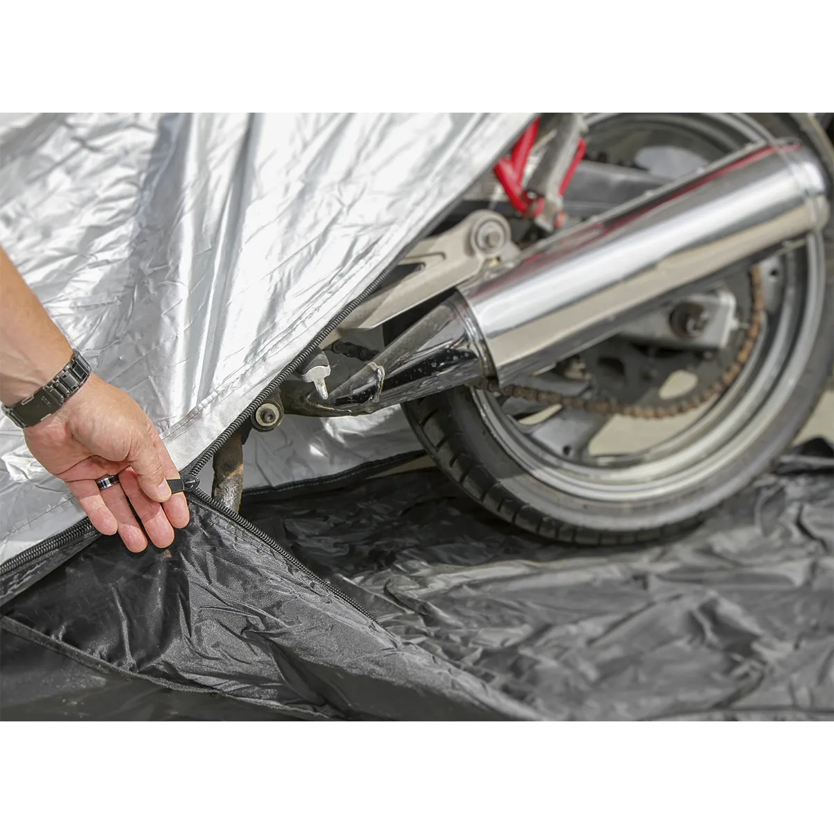 Motorcycle Coverall - Large with Solar Panel Pocket