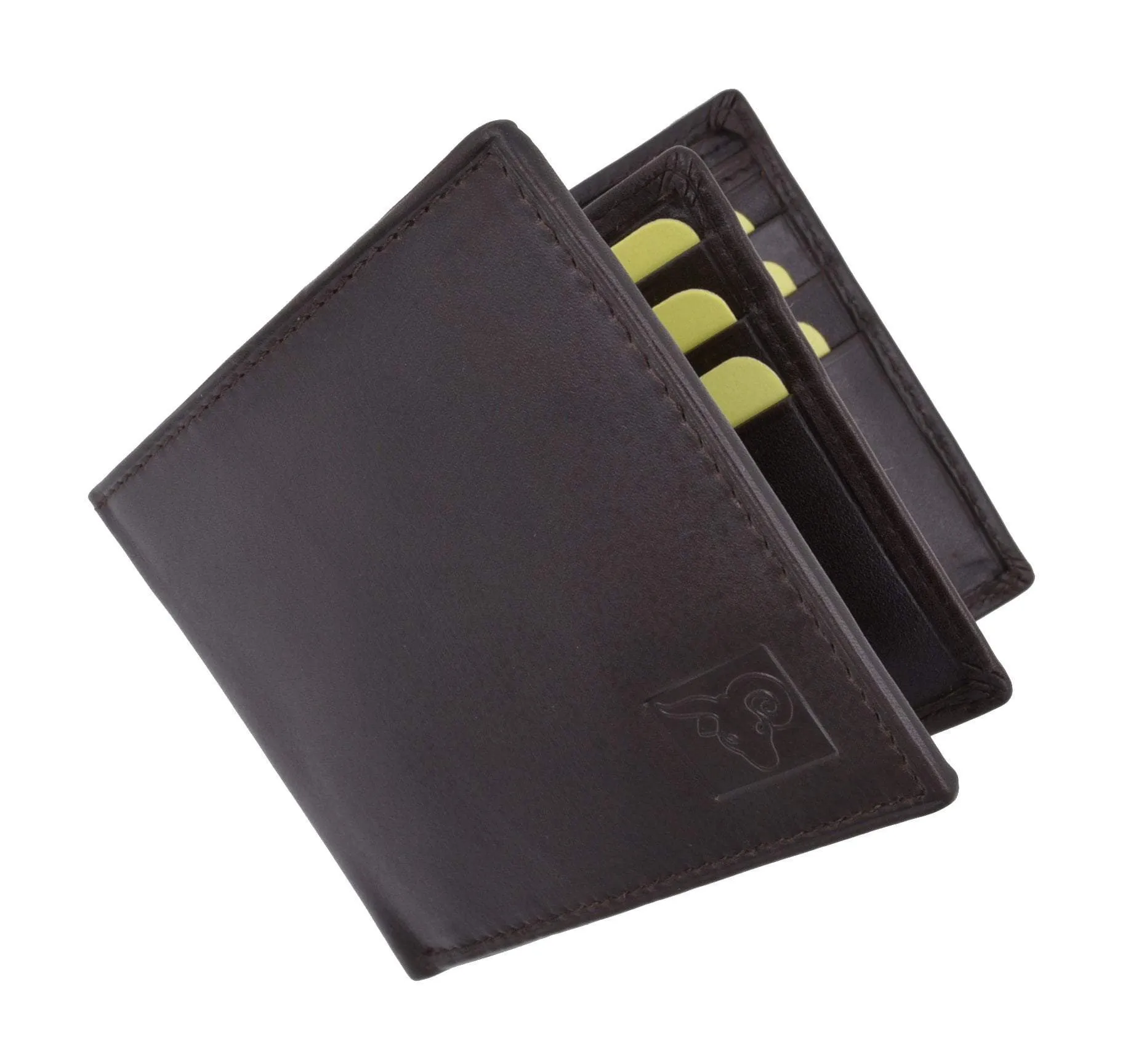 New Cavelio Multi Capacity Middle Flap ID Card Holder Bifold Wallet High Quality Genuine Leather 730052 (C)