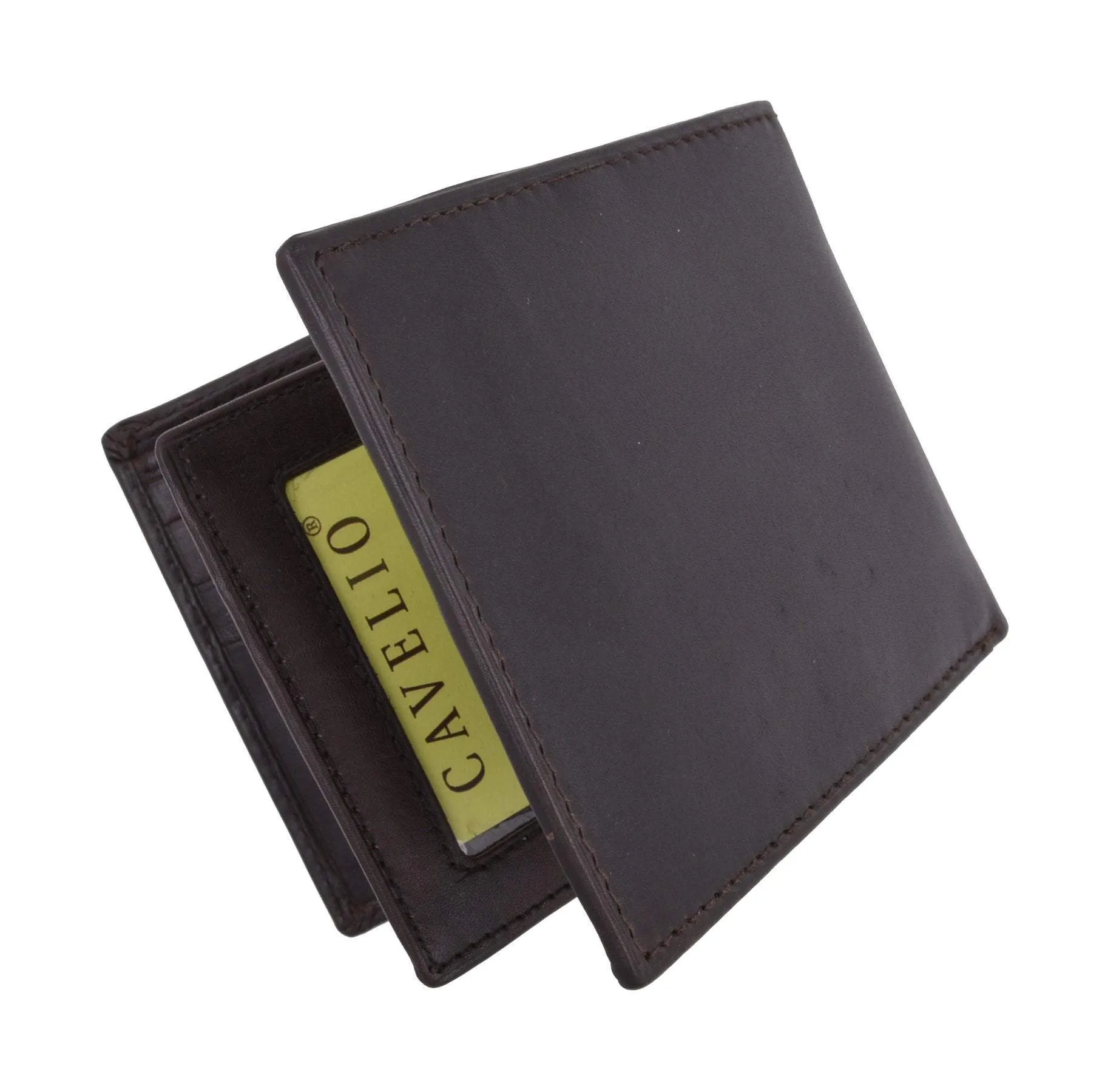 New Cavelio Multi Capacity Middle Flap ID Card Holder Bifold Wallet High Quality Genuine Leather 730052 (C)