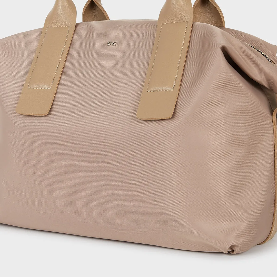 NOLAN MEDIUM SATEEN  NYLON HANDBAG BEIGE