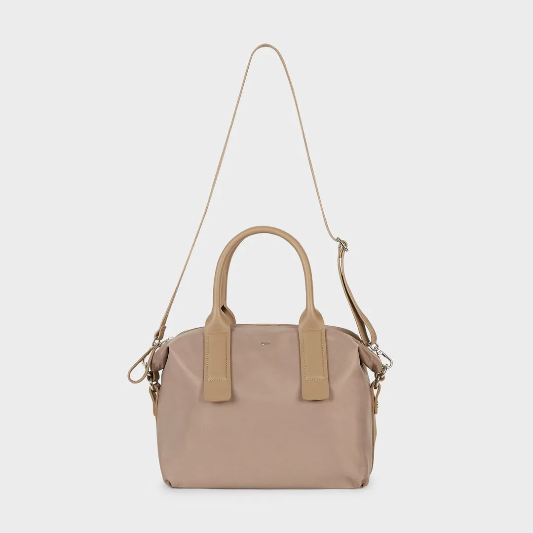 NOLAN MEDIUM SATEEN  NYLON HANDBAG BEIGE