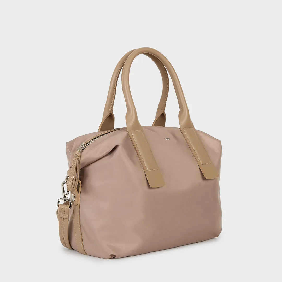 NOLAN MEDIUM SATEEN  NYLON HANDBAG BEIGE