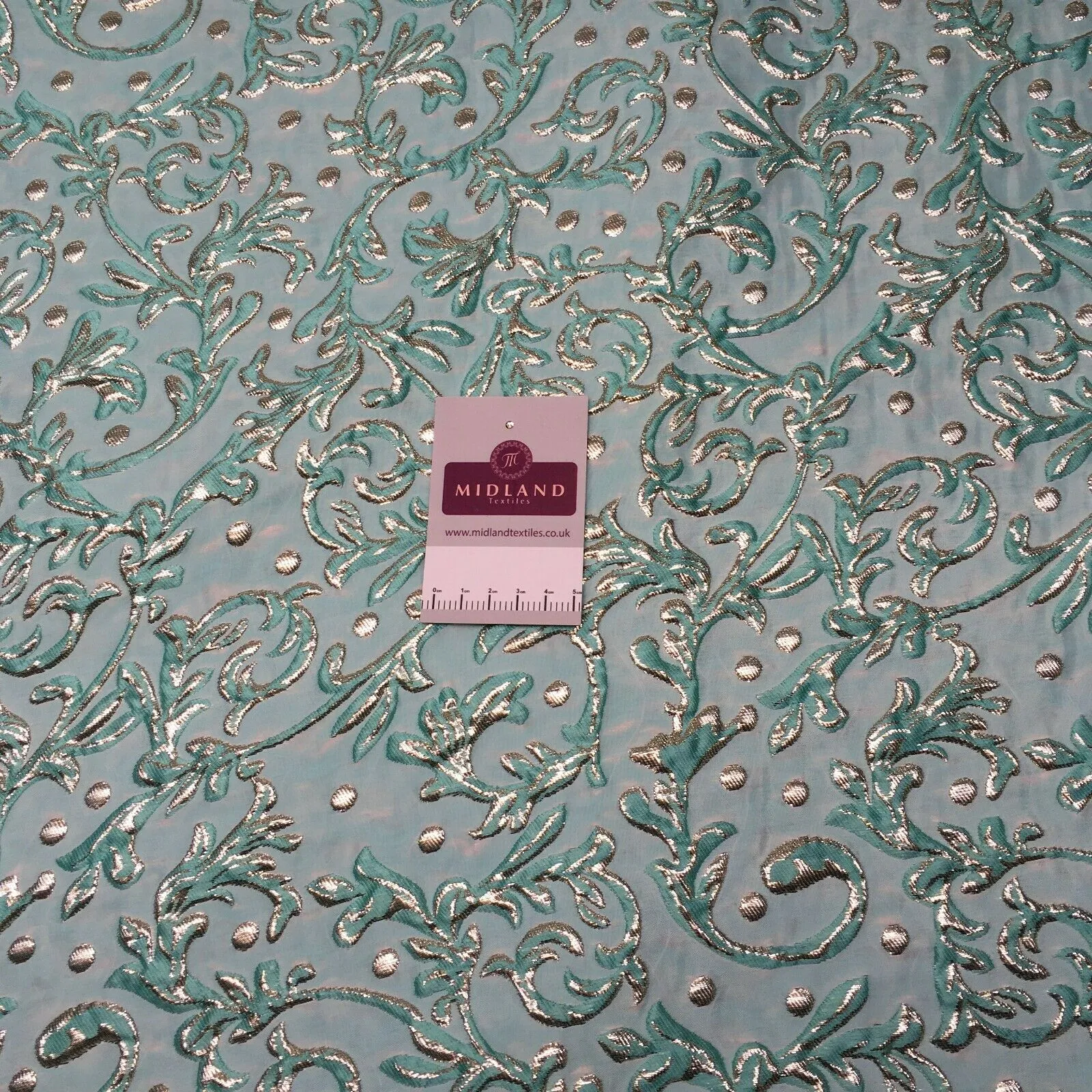 Pastel Bridal Ornamental Brocade Embossed wedding fabric M1465 Mtex