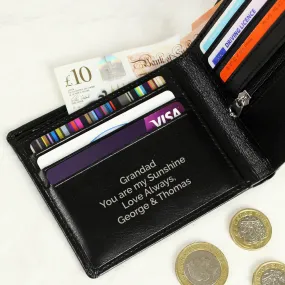 Personalised Black Leather Mens Wallet