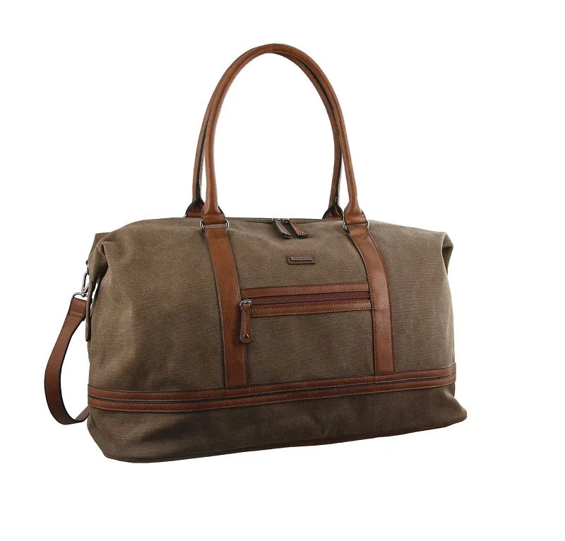 Pierre Cardin - PC2578 Canvas Overnight Travel Bag - Brown