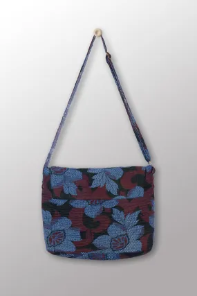 Quilted Over Dye Cotton Kantha Pc Messenger Bag - mm-oq5863-cblu001a -