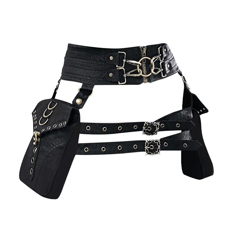 Retro Gothic Vintage Motorcycle Bag Steampunk Waist Leg Bags