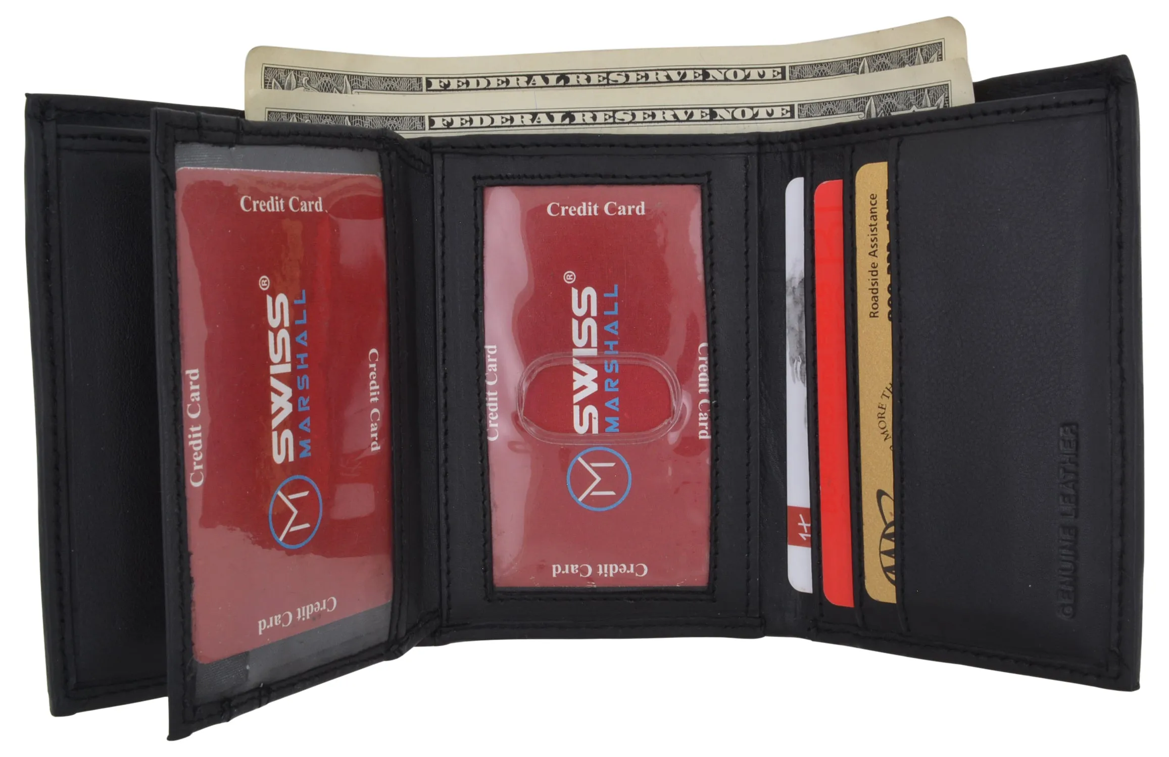 RFID Blocking Men's Premium Leather Trifold Flap ID Card Holder Wallet RFIDCN1307