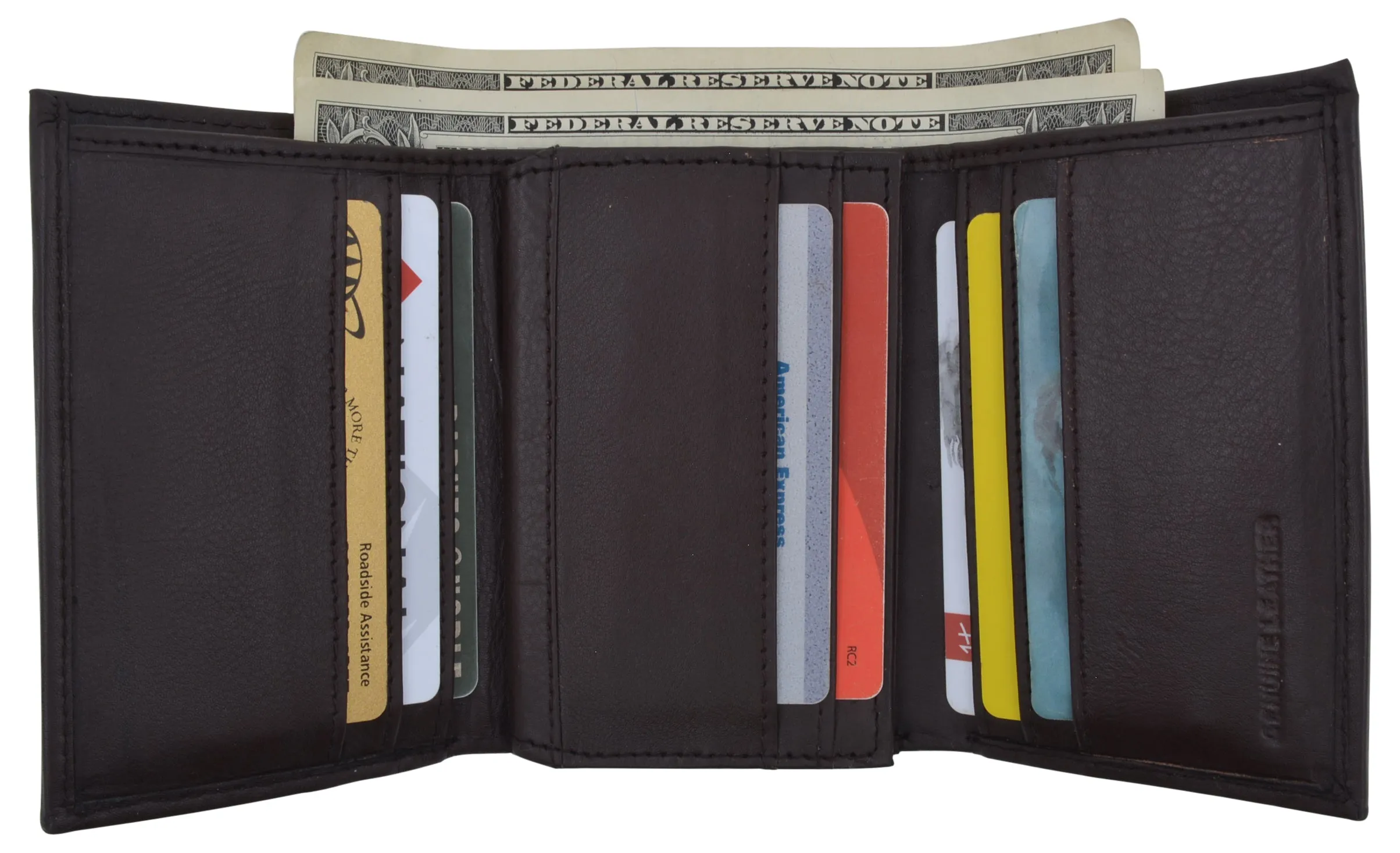 RFID Blocking Men's Premium Leather Trifold Flap ID Card Holder Wallet RFIDCN1307