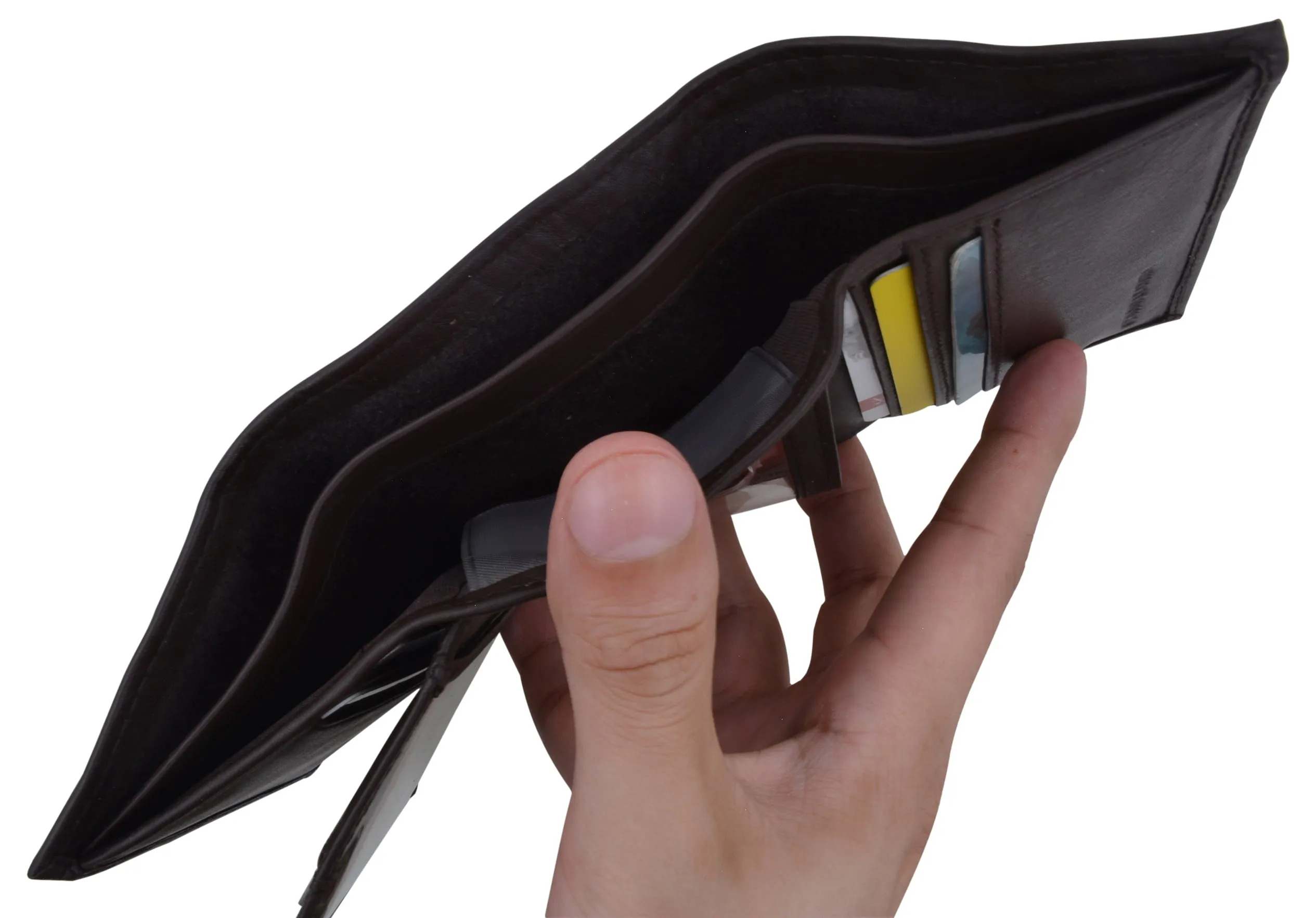 RFID Blocking Men's Premium Leather Trifold Flap ID Card Holder Wallet RFIDCN1307