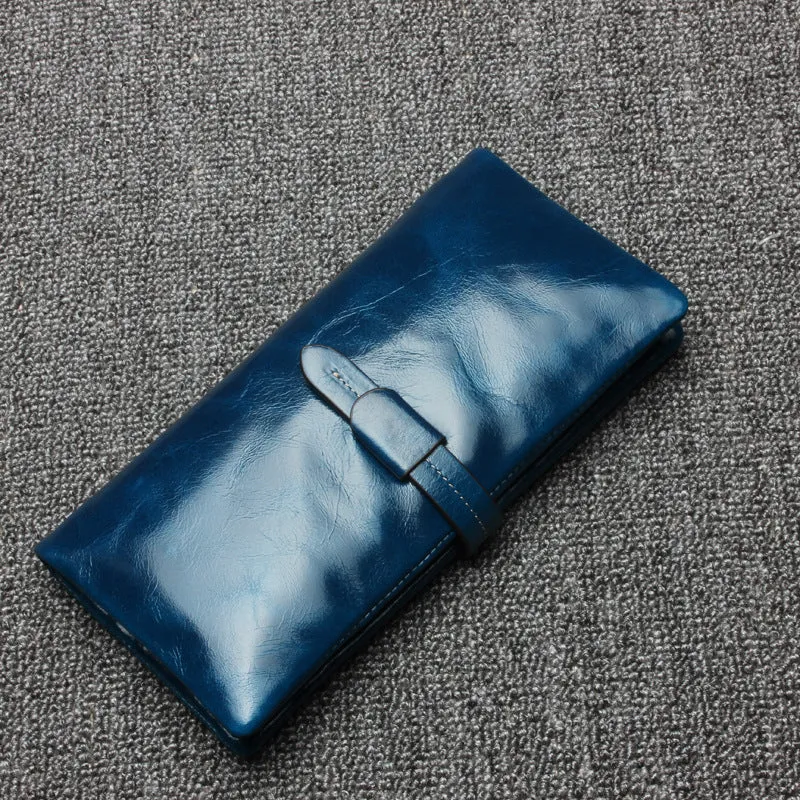 Rfid2024 New Wallet Long Ladies Wallet Large Capacity First Layer Cowhide Men's Clutch Coin Purse