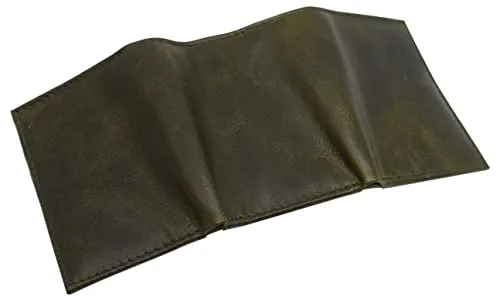 RFID620055HU Real Cowhide Leather Wallets for Men RFID Blocking Slim Trifold Wallet with ID & Card Slots