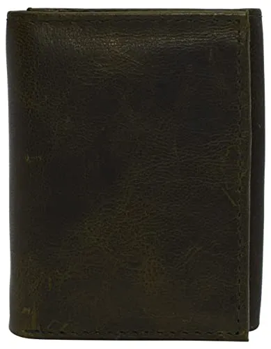 RFID620055HU Real Cowhide Leather Wallets for Men RFID Blocking Slim Trifold Wallet with ID & Card Slots