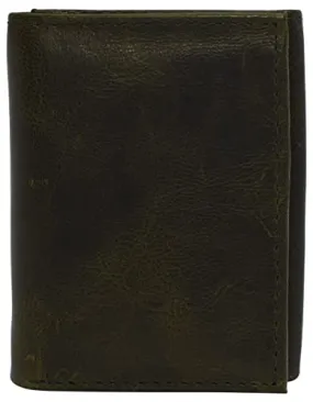 RFID620055HU Real Cowhide Leather Wallets for Men RFID Blocking Slim Trifold Wallet with ID & Card Slots