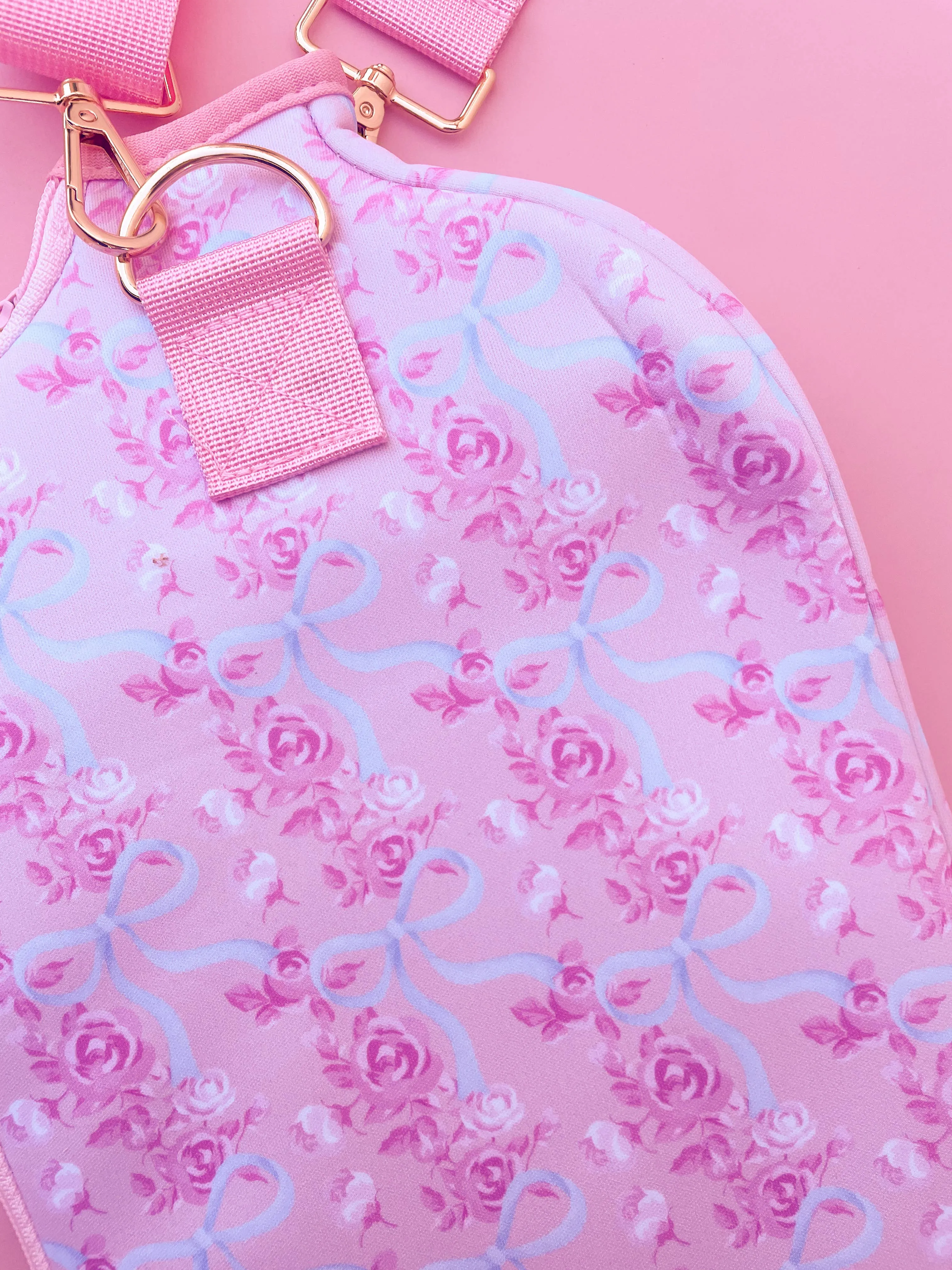 Rock Paper Scissors - Watercolor Floral Bow Pickleball Paddle Bag & Cover