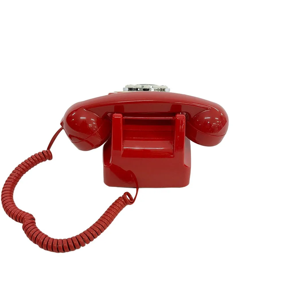 Rotary Style Dial Vintage Styling Prop Phone - Chilli Red