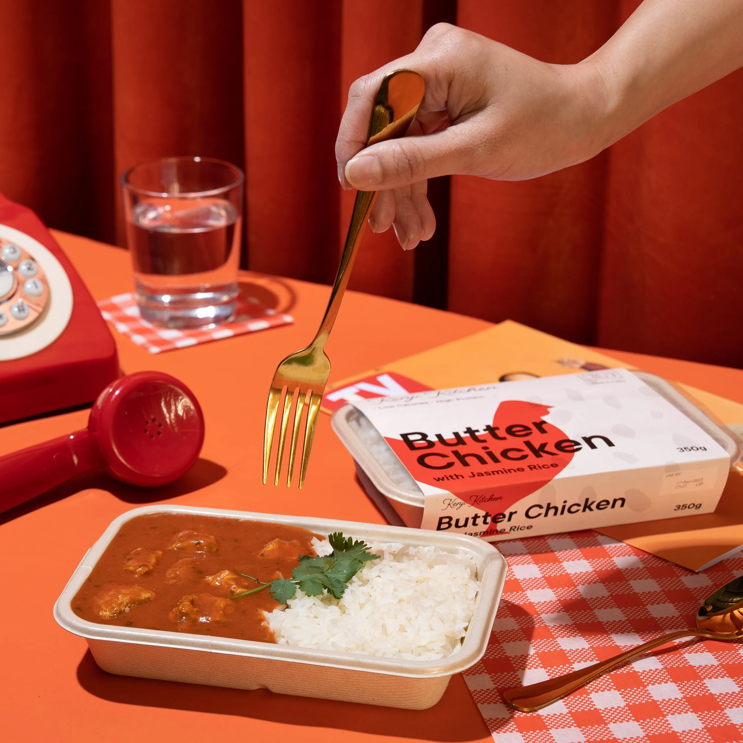 Rotary Style Dial Vintage Styling Prop Phone - Chilli Red