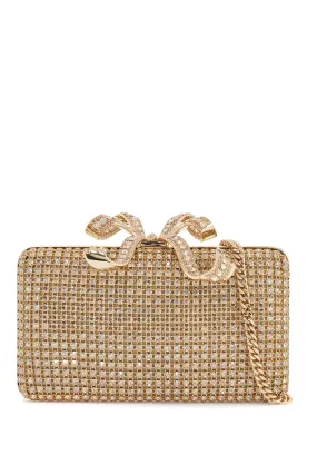Self Portrait crystal box clutch pur