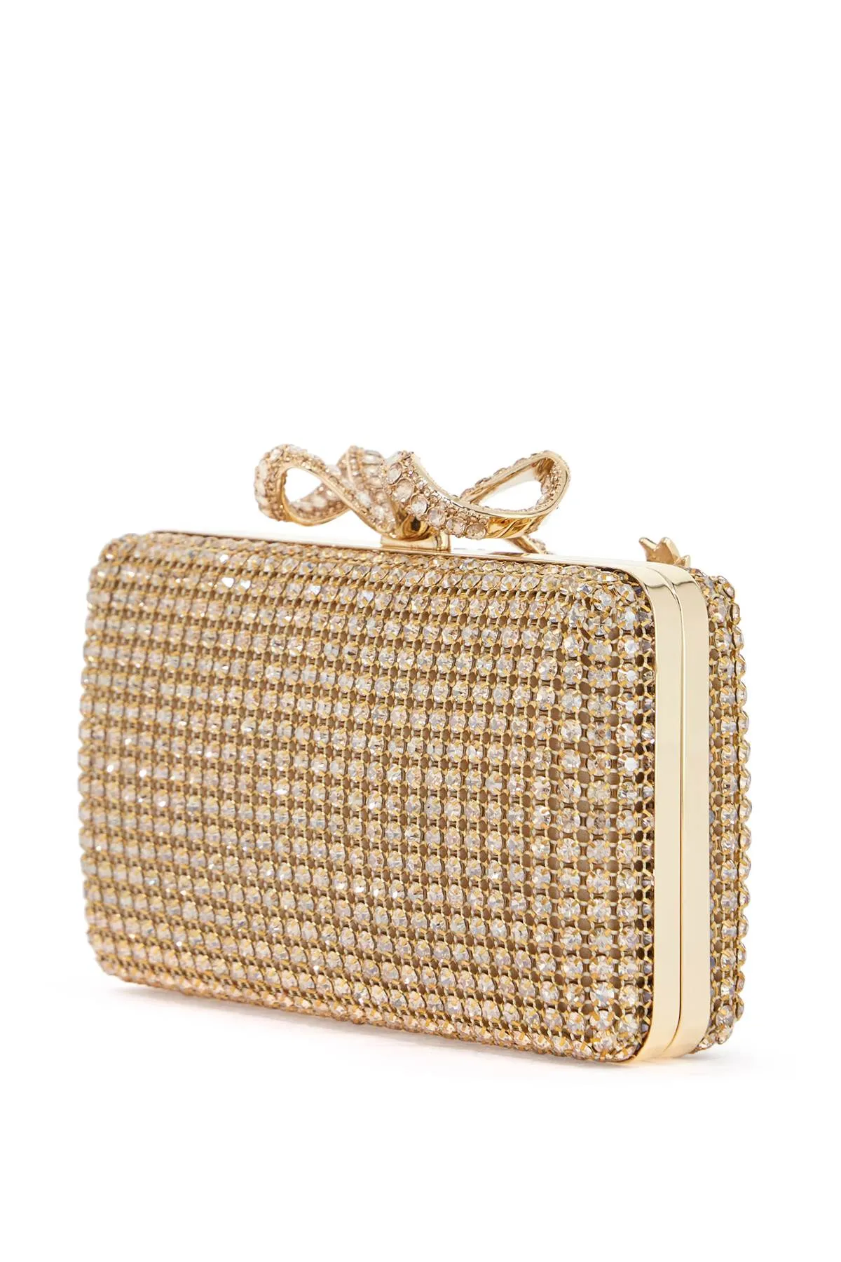 Self Portrait crystal box clutch pur