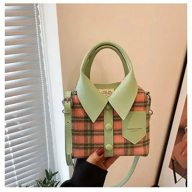 Shirt Style Shoulder Handbag - Crossbody Bag