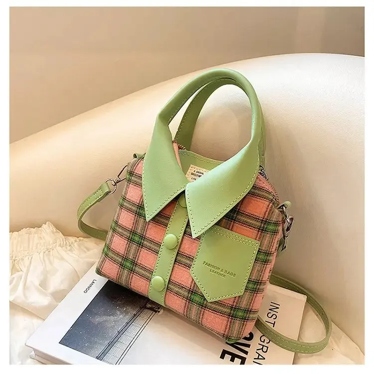 Shirt Style Shoulder Handbag - Crossbody Bag