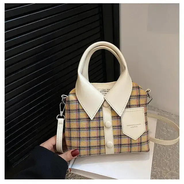 Shirt Style Shoulder Handbag - Crossbody Bag