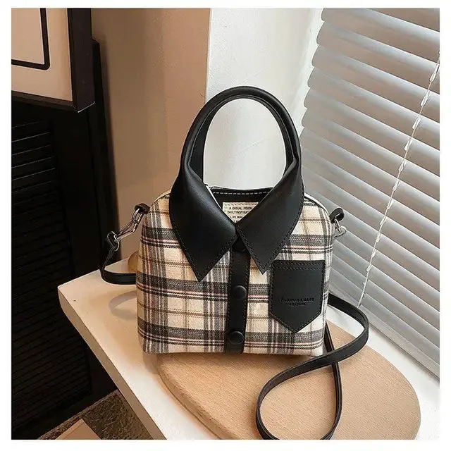 Shirt Style Shoulder Handbag - Crossbody Bag