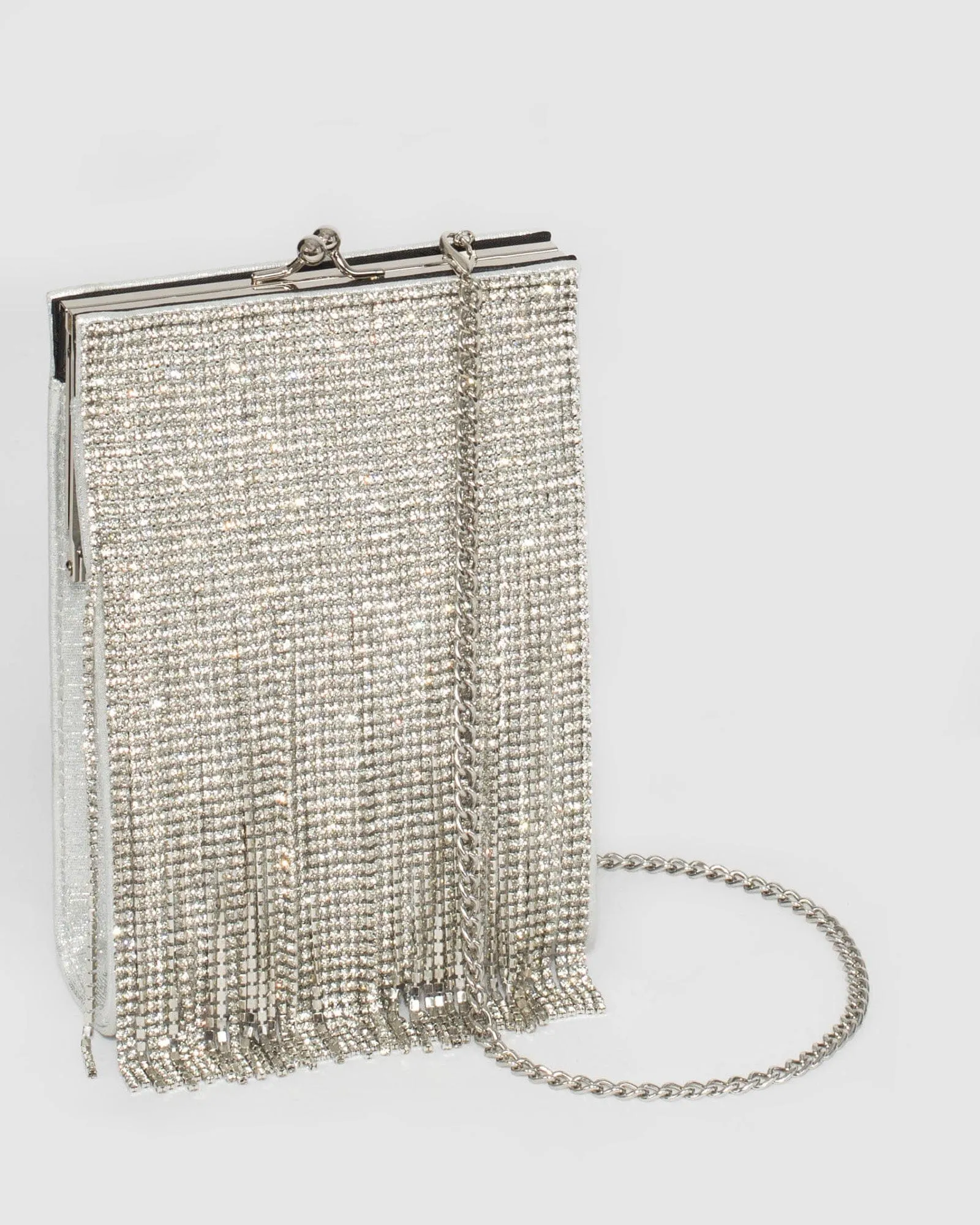 Silver Kathryn Crystal Mini Bag