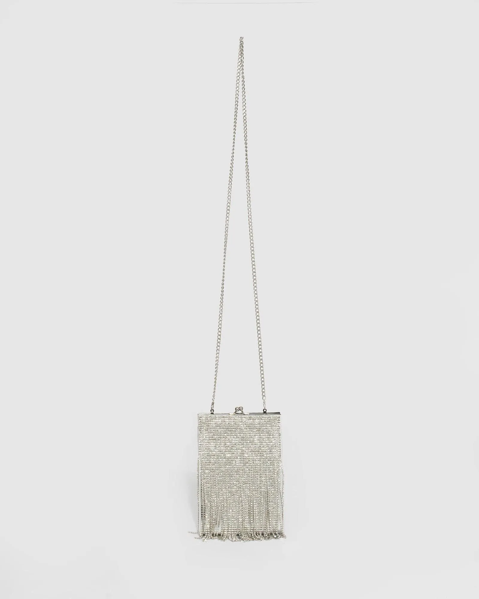 Silver Kathryn Crystal Mini Bag